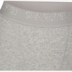 LIMITED EDITION SWARVOSKI COLLAB GREY COTTON RIBBED SKIMS MEDIUM SHORTS NIB✨